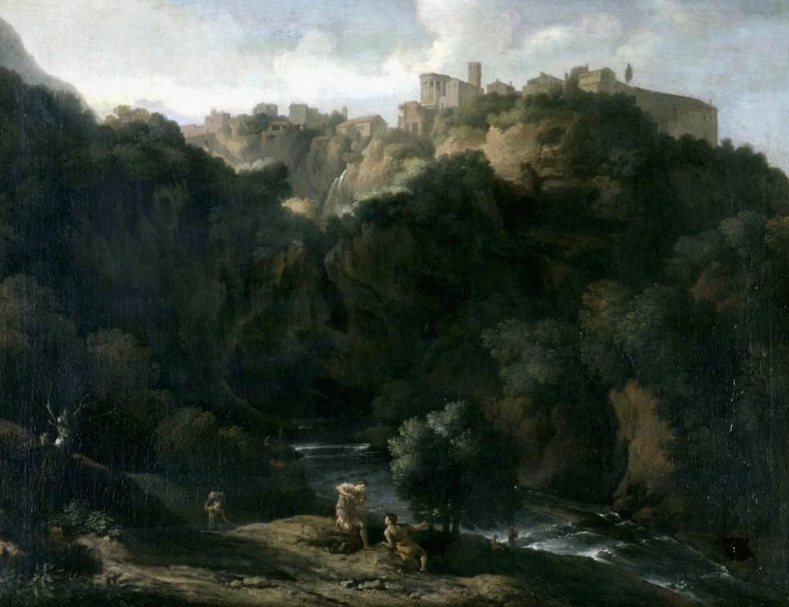 Una veduta di Tivoli, con il Tevere che scorre sotto